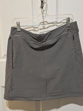 Talbots Black and White Striped Skort